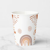 Rainbow Boho hier komt het Son Baby shower Papieren Bekers (Links)