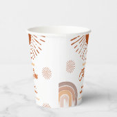 Rainbow Boho hier komt het Son Baby shower Papieren Bekers (Rechts)