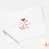 Rainbow Boho hier komt het Son Baby shower Ronde Sticker (Envelop)