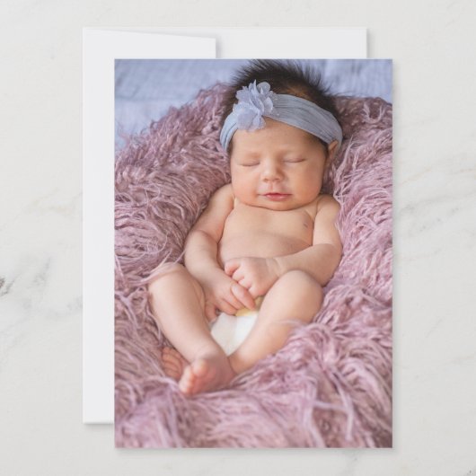 Rainbow Boho Pastel Pink First Birthday Foto Kaart (Achterkant)