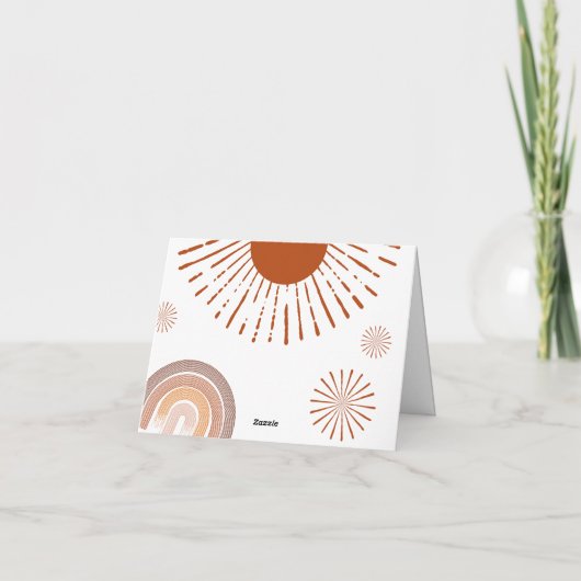 Rainbow Boho Ray van Sunshine Baby shower Bedankkaart (Achterkant)