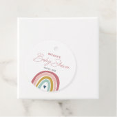 Rainbow Boho Roze Blauw Baby shower Bedankjes Labels (In situ)
