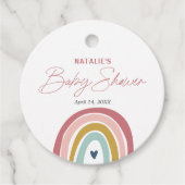 Rainbow Boho Roze Blauw Baby shower Bedankjes Labels (Voorkant)