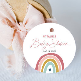 Rainbow Boho Roze Blauw Baby shower Bedankjes Labels