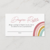 Rainbow Boho Roze Blauw Baby shower Luier Raffle Informatiekaartje (Voorkant)