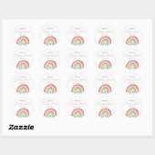 Rainbow Boho Roze Blauw Baby shower Ronde Sticker (Vel)