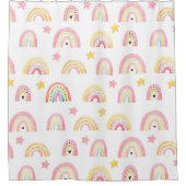 Rainbow Boho roze herhaal Pattern Girly Douchegordijn (Voorkant)