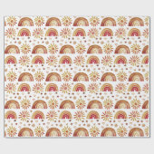 Rainbow Boho Verjaardag Baby shower Genderneutraal Cadeaupapier (Vlak)