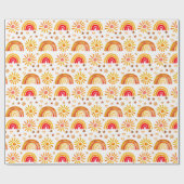 Rainbow Boho Verjaardag Baby shower Genderneutraal Cadeaupapier (Vlak)