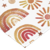 Rainbow Boho Verjaardag Baby shower Genderneutraal Tafelkleed (Gekanteld)