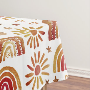 Rainbow Boho Verjaardag Baby shower Genderneutraal Tafelkleed