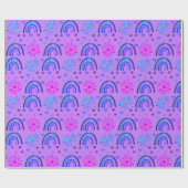 Rainbow Boho Verjaardag Baby shower Meisje Cadeaupapier (Vlak)