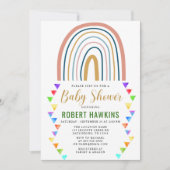 Rainbow Boho Waterverf Baby shower Kaart (Voorkant)