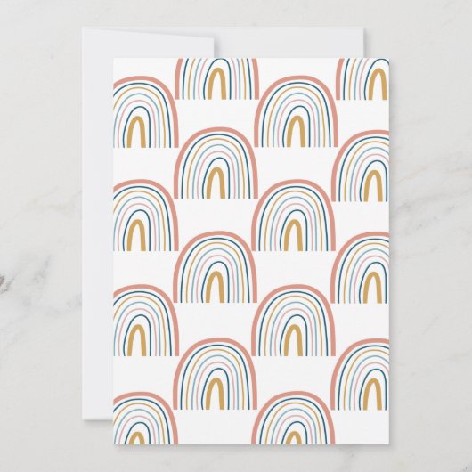 Rainbow Boho Waterverf Baby shower Kaart (Achterkant)