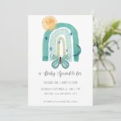 Rainbow Boho Waterverf Modern Blauwgroen Blue Sun  Kaart (Staand voorkant)