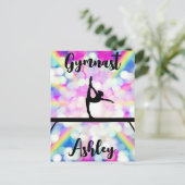 Rainbow Bokeh Blast Gymnastics Beam Personalized Briefkaart (Staand voorkant)