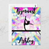 Rainbow Bokeh Blast Gymnastics Beam Personalized Briefkaart (Voorkant / Achterkant)
