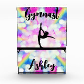 Rainbow Bokeh Blast Gymnastics Beam Personalized Fotoblokken (Voorkant)