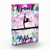 Rainbow Bokeh Blast Gymnastics Beam Personalized Fotoblokken (Links)