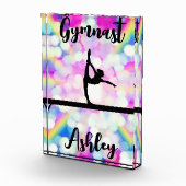 Rainbow Bokeh Blast Gymnastics Beam Personalized Fotoblokken (Rechts)