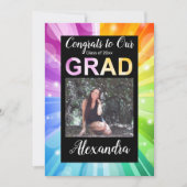 Rainbow Bokeh Bubble Art Foto Afstuderen Kaart (Voorkant)