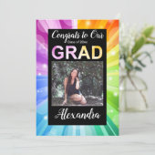 Rainbow Bokeh Bubble Art Foto Afstuderen Kaart (Staand voorkant)