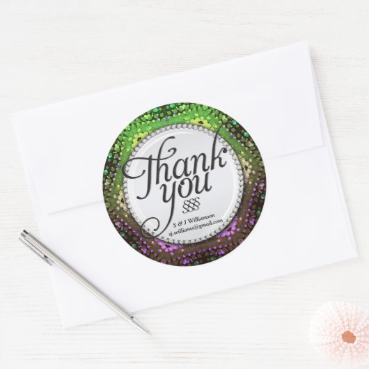 Rainbow Bokeh Dank u Stickers (Envelop)