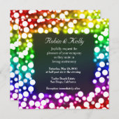 Rainbow bokeh huwelijksuitnodiging kaart (Voorkant / Achterkant)