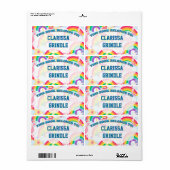 Rainbow Book Labels (Full Sheet)