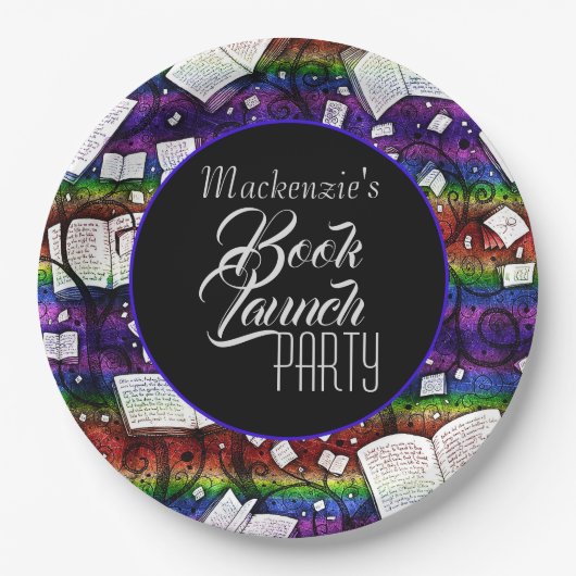 Rainbow Book lanceringsfeest Papieren Bordje (Voorkant)