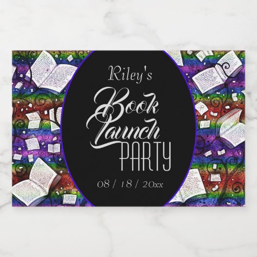 Rainbow Book lanceringsfeest Sparkling Wijnetiket (Enkel label)