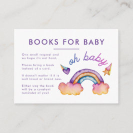 Rainbow Book Request Baby shower Informatiekaartje