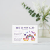Rainbow Book Request Baby shower Informatiekaartje (Staand voorkant)