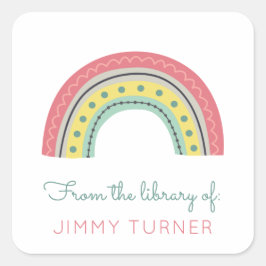 Rainbow Bookplate uit de bibliotheek van Vierkante Sticker