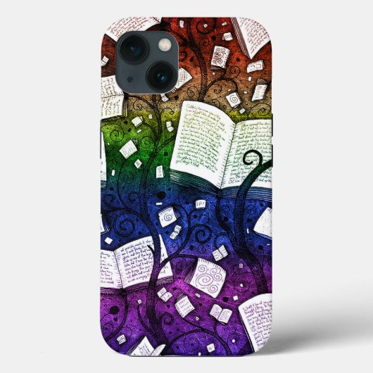 Rainbow Books Achtergrond Case-Mate iPhone Case (Achterkant)