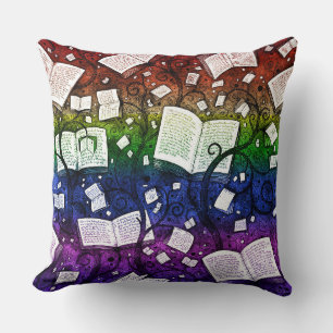 Rainbow Books Achtergrond Kussen