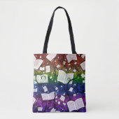 Rainbow Books Achtergrond Tote Bag (Voorkant)
