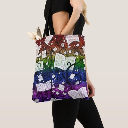 Rainbow Books Achtergrond Tote Bag (Dichtbij)