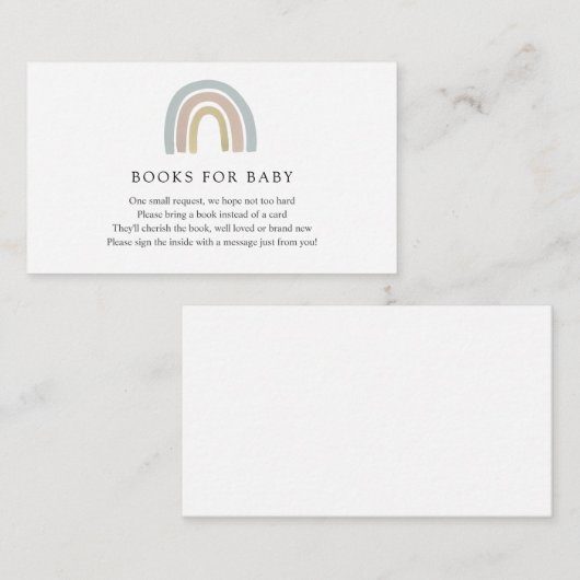 Rainbow Books voor Baby insert kaart (Voorkant / Achterkant)