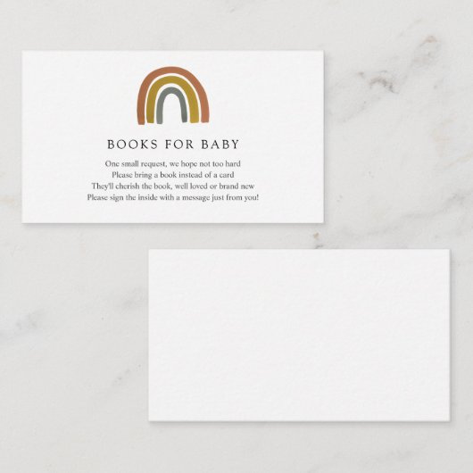 Rainbow Books voor Baby insert kaart (Voorkant / Achterkant)