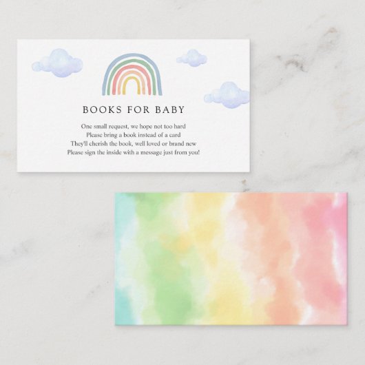 Rainbow Books voor Baby insert kaart (Voorkant / Achterkant)