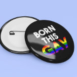 Rainbow Born deze Gay Pride Ronde Button 4,0 Cm<br><div class="desc">Dit ontwerp is gemaakt door middel van digitale kunst. Het kan worden aangepast in het gebied dat wordt aangeboden of aangepast door de klik te kiezen om de andere optie aan te passen en de naam, initialen of woorden te wijzigen. U kunt de tekstkleur en de stijl ook veranderen of...</div>