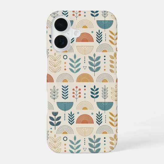 Rainbow Botanical Minimalist iPhone 16 Hoesje (Achterkant)