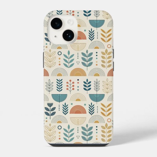 Rainbow Botanical Minimalist iPhone Hoesje (Achterkant)