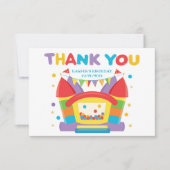 Rainbow Bounce House Birthday Bedankkaart (Voorkant)