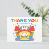 Rainbow Bounce House Birthday Bedankkaart (Staand voorkant)