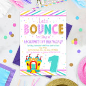 Rainbow Bounce House - Jump First Birthday Party Kaart