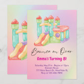 Rainbow Bounce House Party uitnodiging (Voorkant / Achterkant)