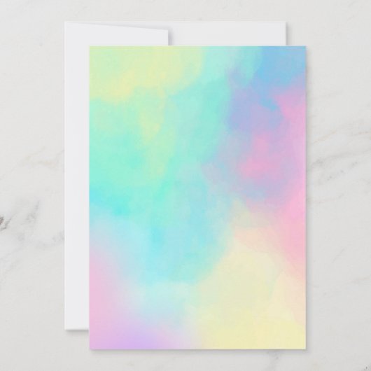 Rainbow Bounce House Verjaardag uitnodiging (Achterkant)