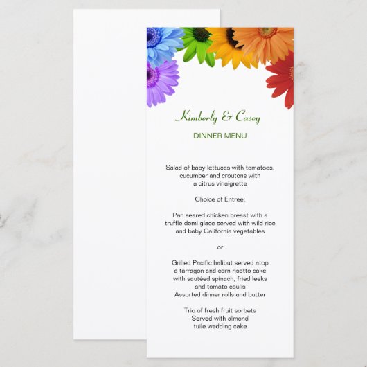 Rainbow Bouquet Wedding Menu (Voorkant / Achterkant)